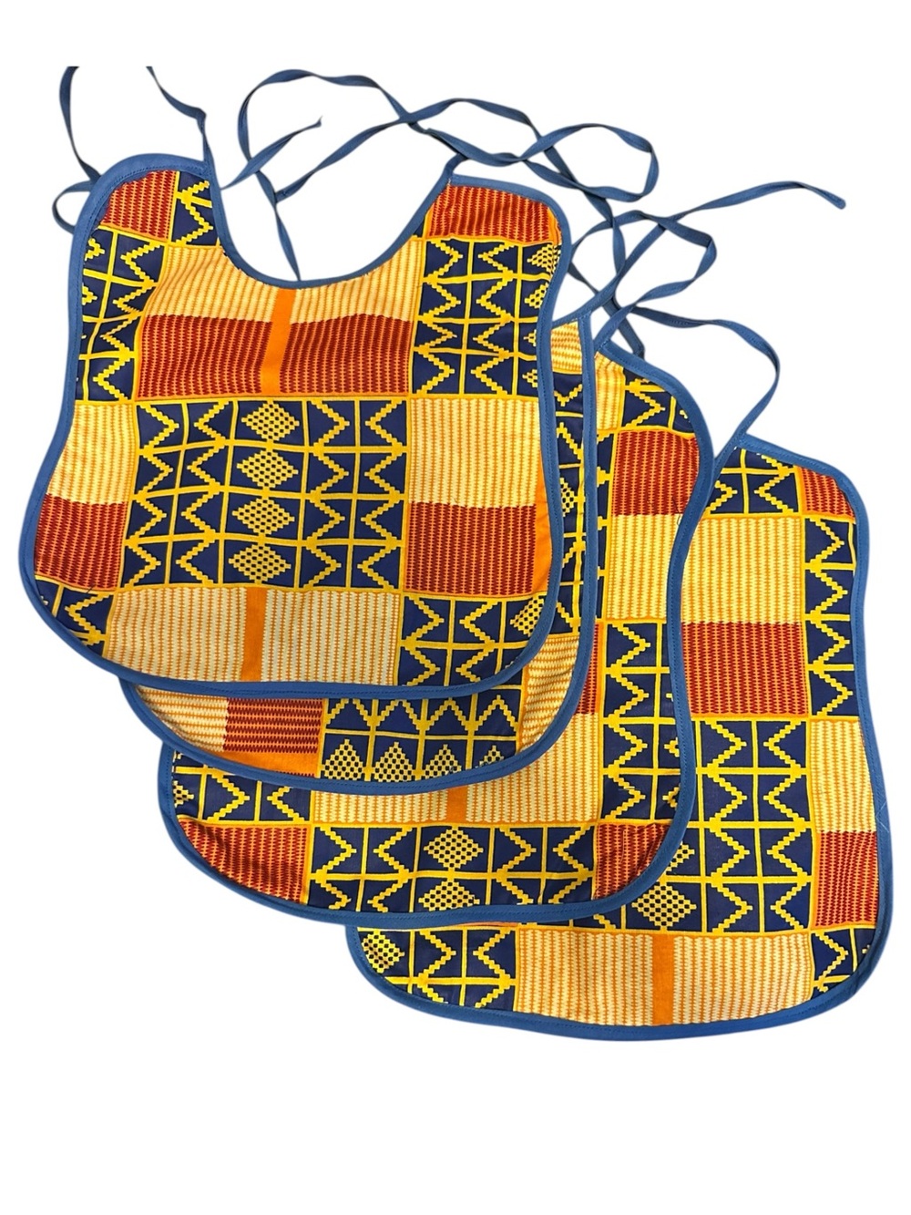 Handmade African Print Baby Bibs Set of 3 – Tie On – New